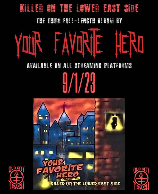 Our third full length album, Killer on the Lower East Side, will finally be back on all streaming platforms this Friday, September 1st!