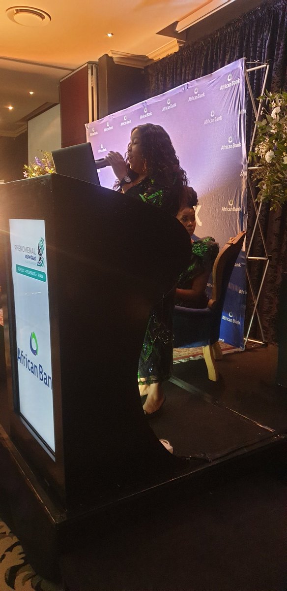 Mme Elizabeth Ramashala addressing the Women in Conversation Phenomenal Women Gala Dinner in Polokwane. #PWPF #AfricanBank