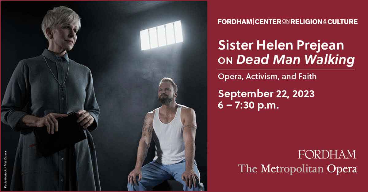 CRCfordham's tweet image. Excited to be partnering with @MetOpera and @stpaulnyc for our first Fall 2023 event! Featuring author-activist @helenprejean, composer Jake Heggie, and opera singer @JoyceDiDonato. Full info and RSVP: forever.fordham.edu/s/1362/18/inte…