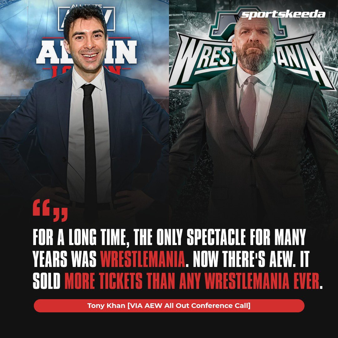 #TonyKhan says #Wrestlemania is not the only spectacle in pro wrestling anymore 👀

#WWE #AEW #AEWAllOut #AllOut