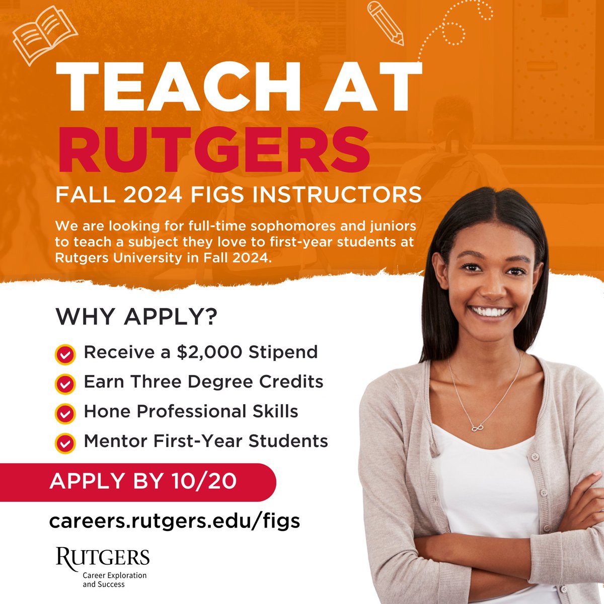 🌟 Calling Rutgers sophomores/juniors passionate about academics! Become a Peer Instructor with FIGS and shape student success. Apply by Oct 20: careers.rutgers.edu/figs 🎓 #RutgersFIGS #PeerInstructorRecruitment