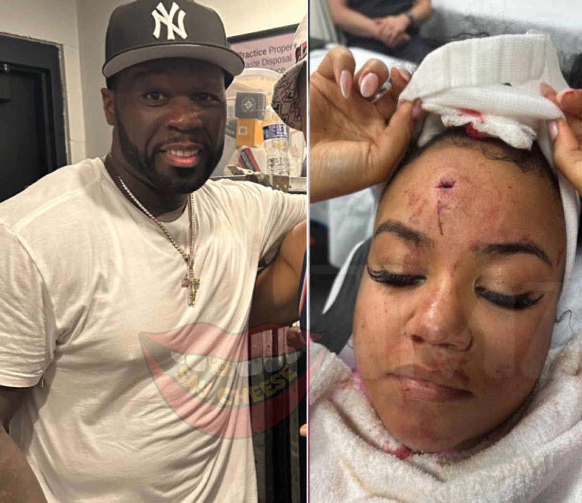 SaycheeseDGTL's tweet image. 50 Cent suspect in criminal battery after throwing mic and hitting fan