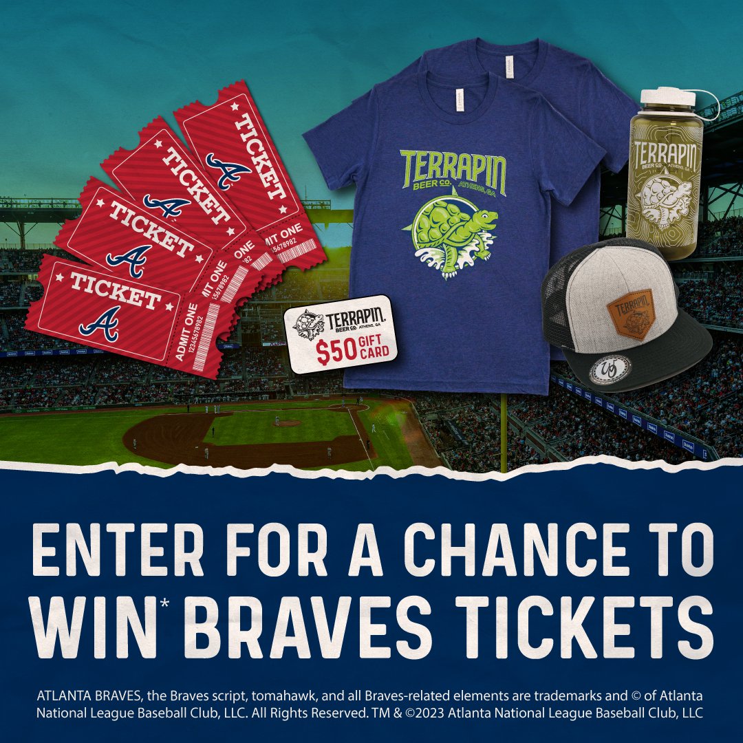 Terrapin Beer Co. (@terrapinbeerco) on Twitter photo ⚠️Tomorrow is the last day to enter our <a href="/Braves/">Atlanta Braves</a> Baseball Sweepstakes! Enter for a chance to win* at terrapinbeer.com/baseball-sweep…
*NO PURCH. NEC. Ends 9/1/23 at 11:59 PM ET. Only open to legal res. of AL, GA, MS, NC, SC, & TN 21+. Void where prohibited. Msg & data rates may apply. ⚠️Tomorrow is the last day to enter our <a href="/Braves/">Atlanta Braves</a> Baseball Sweepstakes! Enter for a chance to win* at terrapinbeer.com/baseball-sweep…
*NO PURCH. NEC. Ends 9/1/23 at 11:59 PM ET. Only open to legal res. of AL, GA, MS, NC, SC, & TN 21+. Void where prohibited. Msg & data rates may apply.