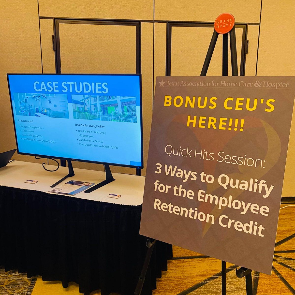 ErcProvider's tweet photo. We're proud to be the Gold Sponsor of today's Texas Bring Care Home Home Health and Hospice tradeshow in San Antonio. #homehealth #employeeretentioncredits https://t.co/MUwM4Vpay9