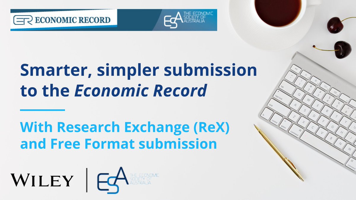 WileyEconomics's tweet image. The @EconomicRecord has a new, author-friendly submission site 💻

Upload your manuscript and let ReX do the work! The journal also allows authors to submit in their preferred format.

Learn more: ow.ly/GKfH50PGxUc

@AusEconSoc #FreeFormat