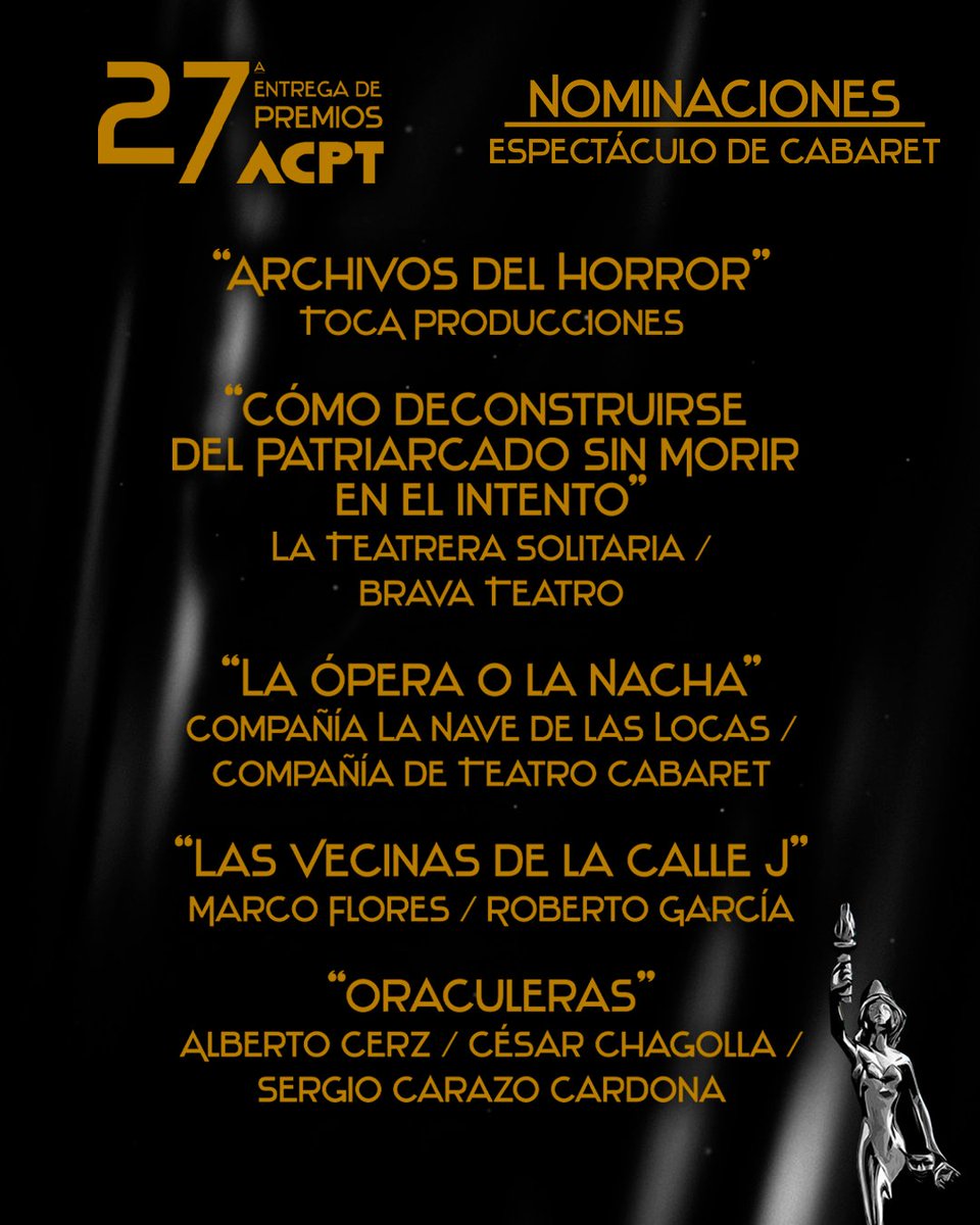 #ACPT 

✨ ESPECTÁCULO DE CABARET ✨

#PREMIOSACPT2023 #PRESENCIAACPT