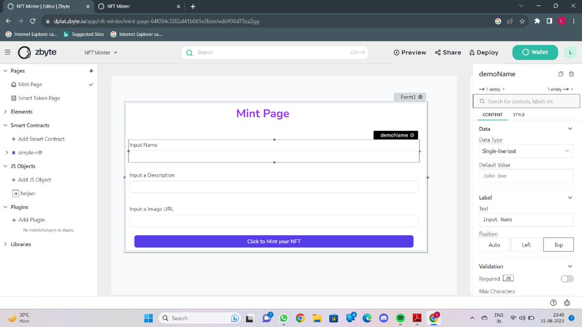 LAKSHAY35365923's tweet photo. Today, I participated in a captivating session at the Web3 Bootcamp hosted by CDAOรZbyte. I successfully developed my NFT minter dApp and proudly minted my very first NFT, "Tessaract." Really great experience with this Web3 session.๐#buildwithCDAO #Buildwithzbyte #web3community https://t.co/MqNBpMFhzB