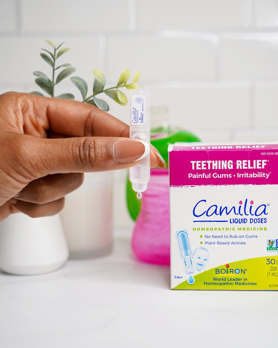 pinchme's tweet image. Teething tantrums? Not today! Camilia Teething Drops by Boiron are easy to give with pre-measured liquid doses. Say goodbye to the guesswork and hello to all-in-one teething relief. #TeethingSolutions #ParentingMadeEasy