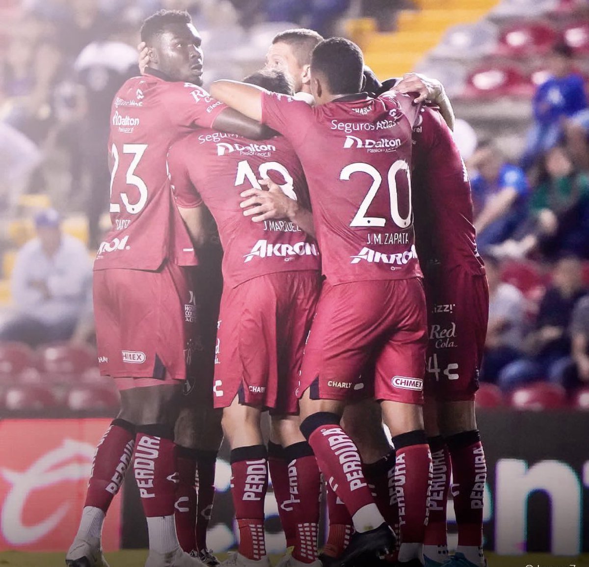 Feliz por mi primer gol con la familia rojinegra, seguimos sumando <a href="/AtlasFC/">Atlas FC</a> 🙏🏾⚽️⚔️