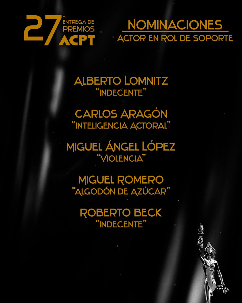 #ACPT 

✨ACTOR EN ROL DE SOPORTE ✨

#PREMIOSACPT2023 #PRESENCIAACPT