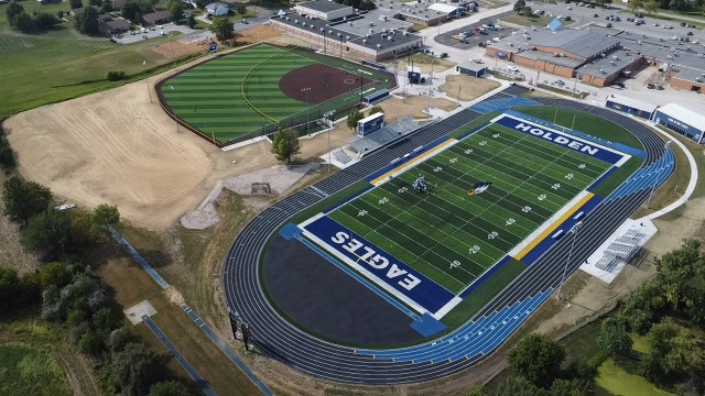 Holden Eagles football team opened up their football season last Friday with a dominating 55-14 win! The Eagles played their first game on the newly installed football field! The softball team will use the new softball field for the first time tonight! #GoEagles #Softball