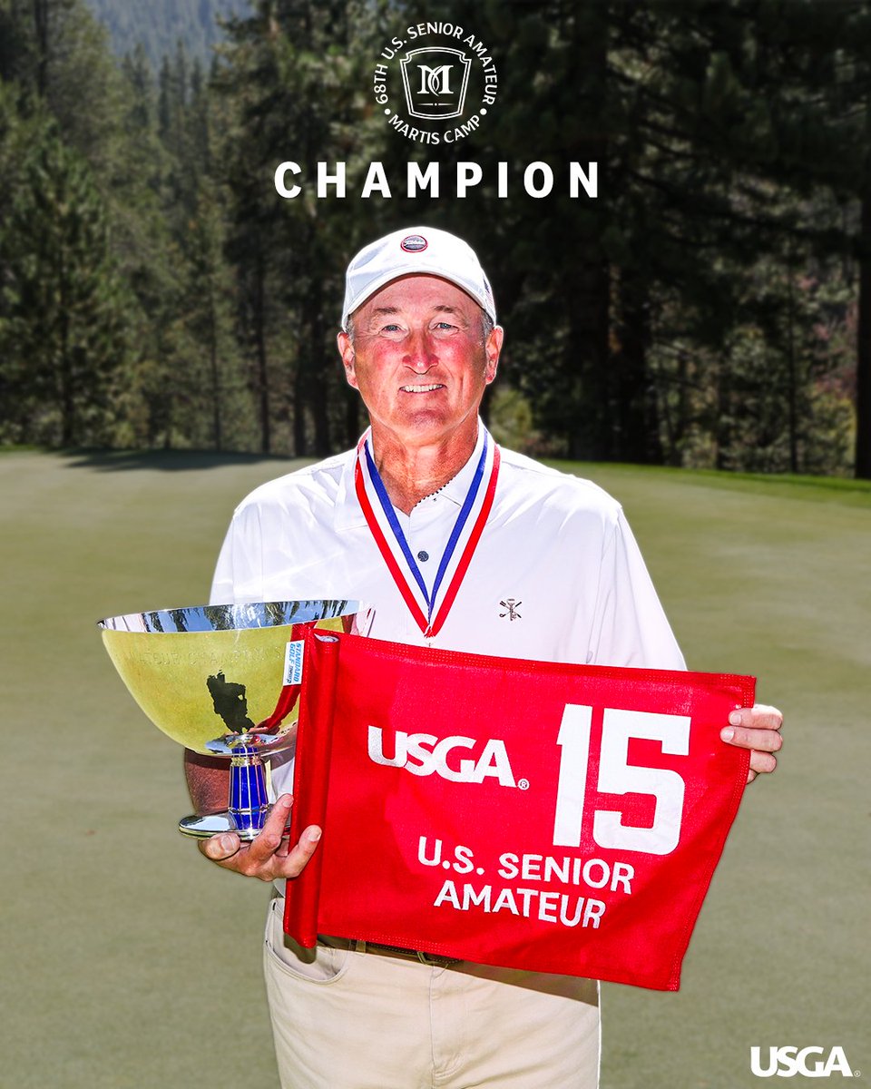 USGA's tweet image. Magic at Martis Camp! 🏆

Todd White is champion of the 68th #USSeniorAm.