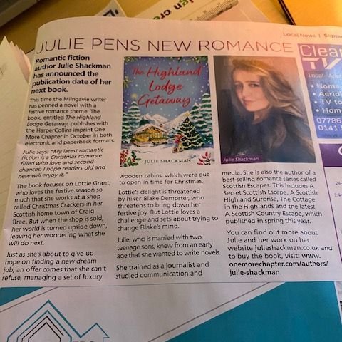 💜🎄💚Thank you to our local #Communitymagazine for the great write-up in the September issue 💜 @0neMoreChapter_ @HarperCollinsUK @Harper360 @JennieRothwell1 #christmas #festiveromance #escapism #scottishescapes #amreadingromance #amwritingromance