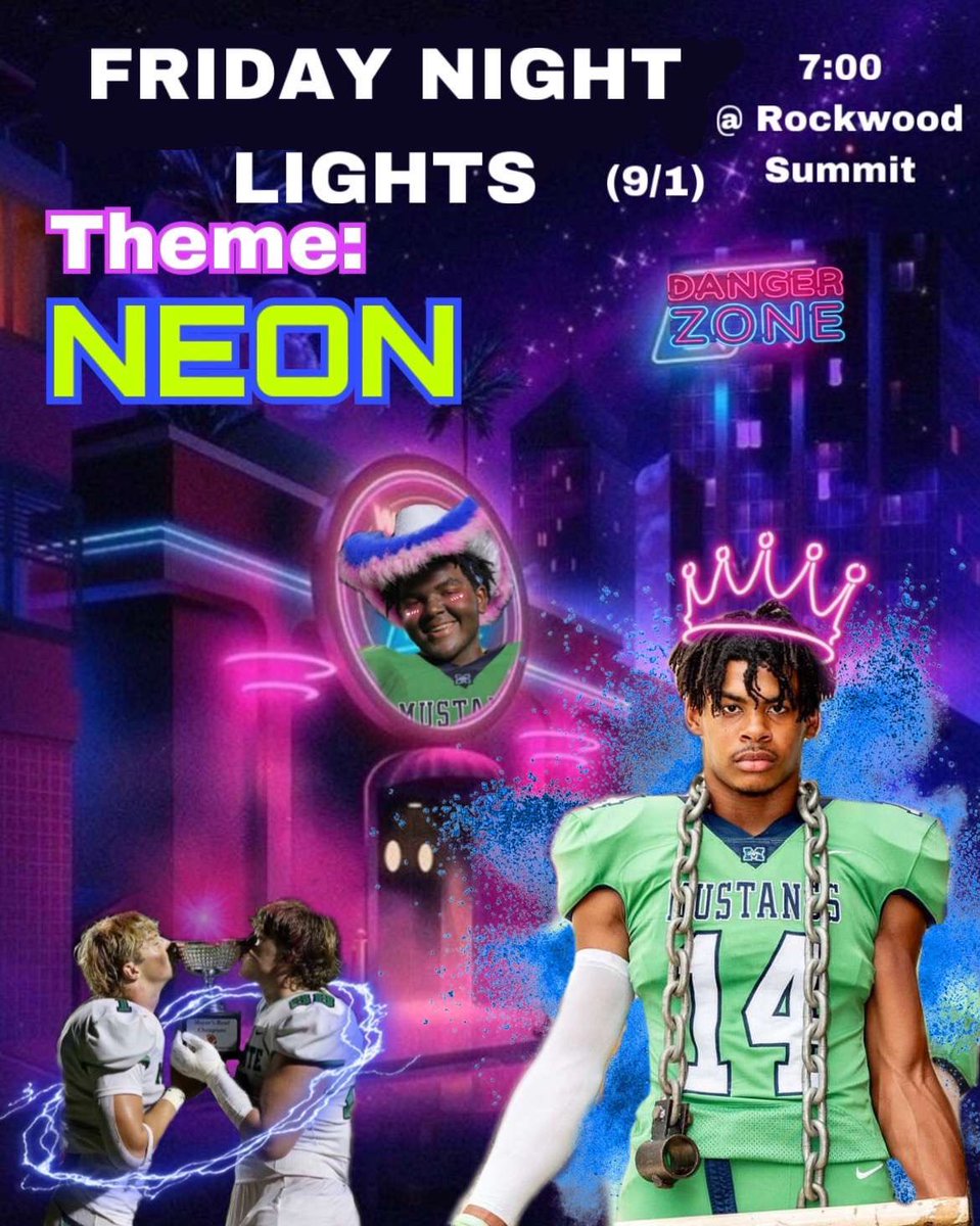 MQStangGang's tweet photo. 🚨FRIDAY NIGHT LIGHTS🚨The Stangs hit the road this week @Rockwood Summit coming off a huge win against Lafayette. Kickoff is Friday night @7. Be there and be loud. https://t.co/L1xj6PYM6d