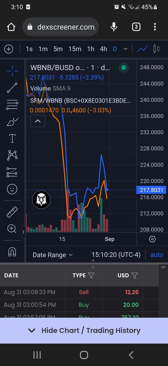Thetibbs3's tweet image. This chart is for all the fudders and the hopium addicts, the sky is not falling and moon thrusters not engaged. This is BNB chart (blue) compared with #safemoon (orange). I&apos;m exited for the future but it isn&apos;t here...yet.