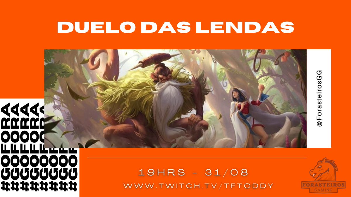 ForasteirosGG's tweet photo. 🔔 GAME DAY - DUELO DAS LENDAS 🔔
Hoje nossos forasteiros @checkmatetft, @gregecash, @Taliyent, @kellylapazini e @jvsa1102 estarão competindo no duelo das lendas, campeonato organizado pelo @TFToddy_ . Bora torcer por nossos jogadores ?
#GOFORA #TFTBR https://t.co/PcpAL42GGP