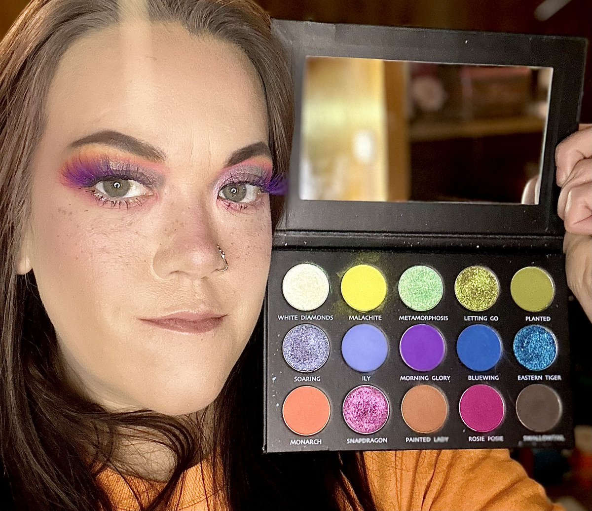 KimathyJay90's tweet photo. @ElliJBeauty DC: KIMMI 💜Anniversary 2nd Edition ILY this palette has beautiful duochromes shimmers and mattes https://t.co/oOA9TxCWoi