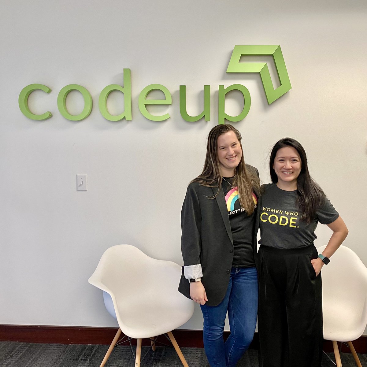 Stay tuned for some amazing Women Who Code DFW &amp; @gocodeup Dallas in-person events!  

Thank you to their welcoming team for the tour and answering our many questions!  

Thanks to <a href="/DoesitPew/">@stacy@androiddev.social 🫡🐦💙</a> and <a href="/DThompsonDev/">Danny Thompson</a>
networks helped make this connection happen!  

#WomenWhoCode