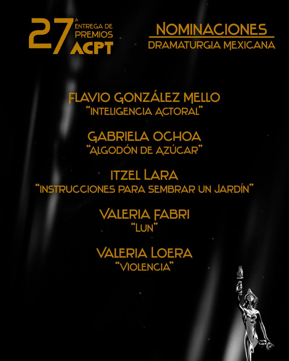 #ACPT 

✨DRAMATURGIA MEXICANA✨ 

#PREMIOSACPT2023 #PRESENCIAACPT