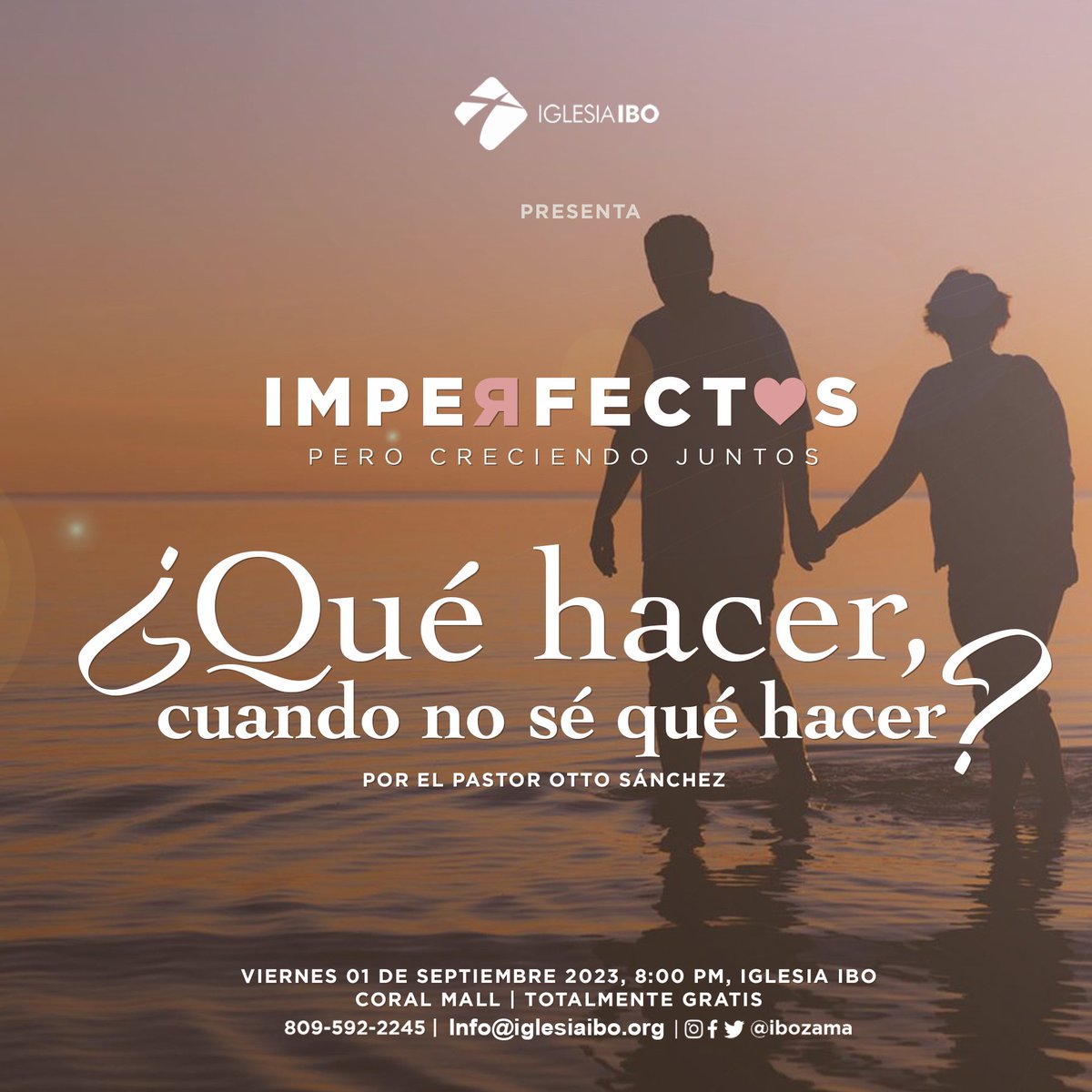 ¡Bendiciones iglesia!

Con el favor de Dios, este viernes 1ro. de septiembre, será nuestro próximo encuentro para matrimonios y parejas comprometidas, «Imperfectos pero creciendo juntos», esta vez, con el tema: «¿Qué hacer cuando no sé qué hacer?».

⏰8:00 P.M. Totalmente GRATIS