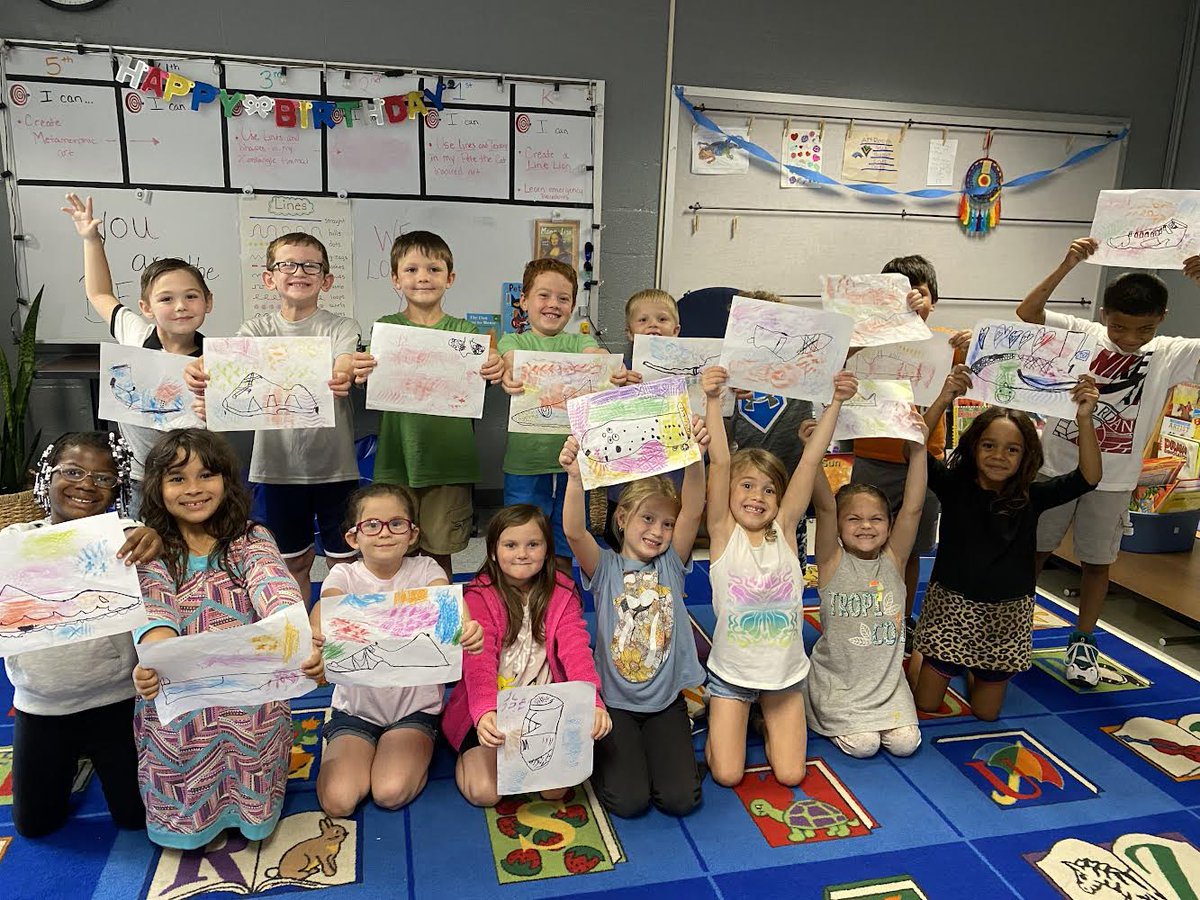 Mrs. Christians class did a great job in art “Rockin in their School Shoes”