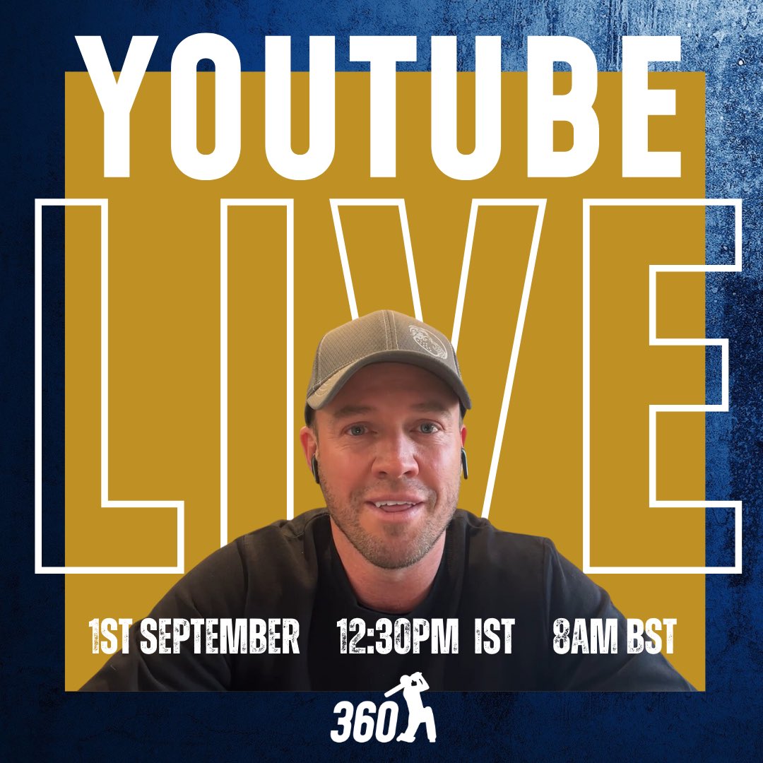 I’ll be Live on my YouTube channel tomorrow to talk all things cricket, from the Asia Cup and Babar Azam, to Proteas taking on Australia. Join me on this week’s 360 Show LIVE: youtube.com/live/BkTIGYw4H…