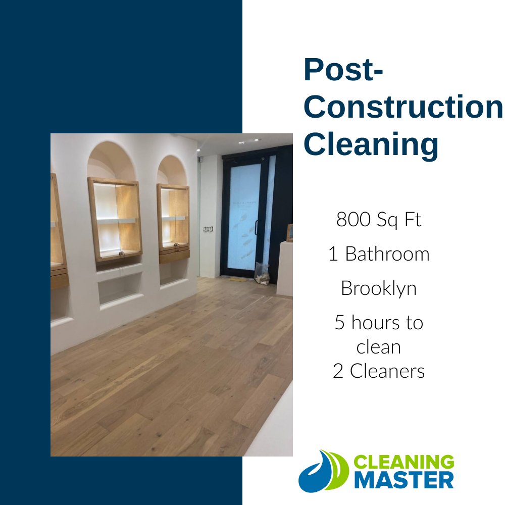CLEANINGM's tweet photo. We've just put the final sparkle on a newly renovated jewelry store in Brooklyn! ✨💍 Get your post-renovation space shining for just $400 + Sales Tax. Please note, post-construction cleanings can only be scheduled by contacting us directly via email or phone. 

#PostConstruction https://t.co/ugDjJ2spsr
