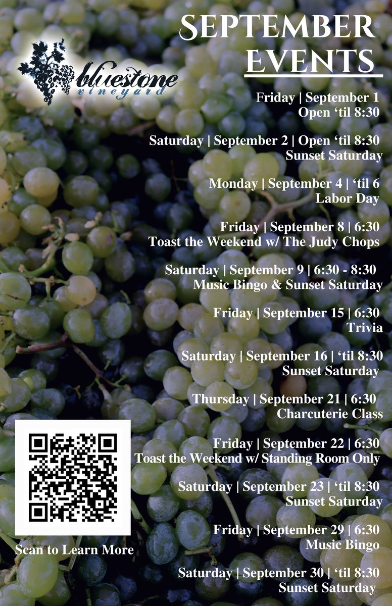 We've got a busy September planned. Mark these exciting events on your calendar now!