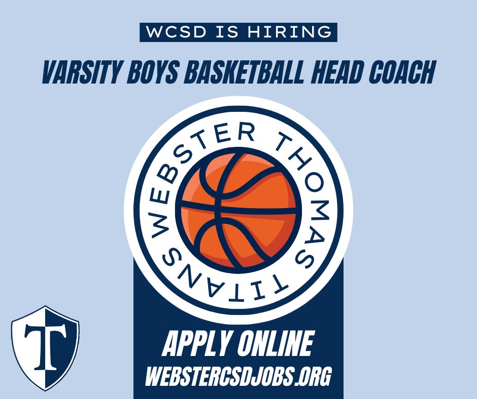 Thomas High School is looking for a Varsity Boys Basketball Coach! Apply online here: applitrack.com/websterschools… #OneWebster @WCSDProud