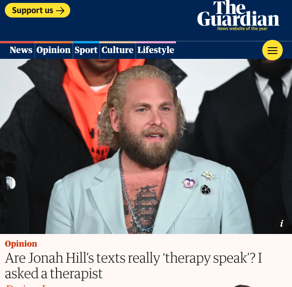 JonathanShedler's tweet photo. "Often peddled by TikTok life coaches and relationship influencers, [‘therapy speak’] is used to endorse a brand of advice that essentially boils down to: ‘Don’t compromise, be selfish and immediately dump anyone who gives you even a hint of discomfort’”
https://t.co/MJTuV1QZXp https://t.co/DzLcuRK9el