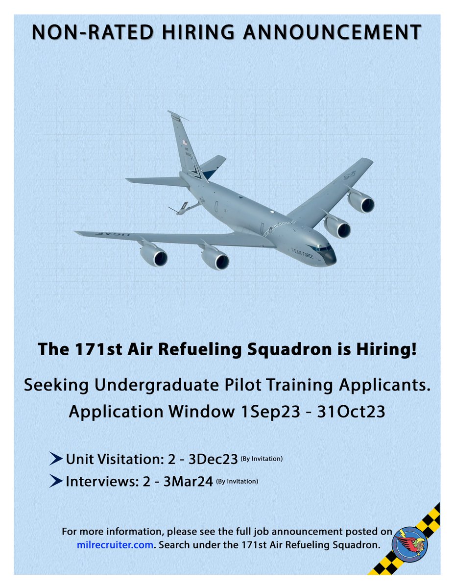 You've dreamed of flying a KC-135 and here's your chance! app.milrecruiter.com/SquadronPage/6…