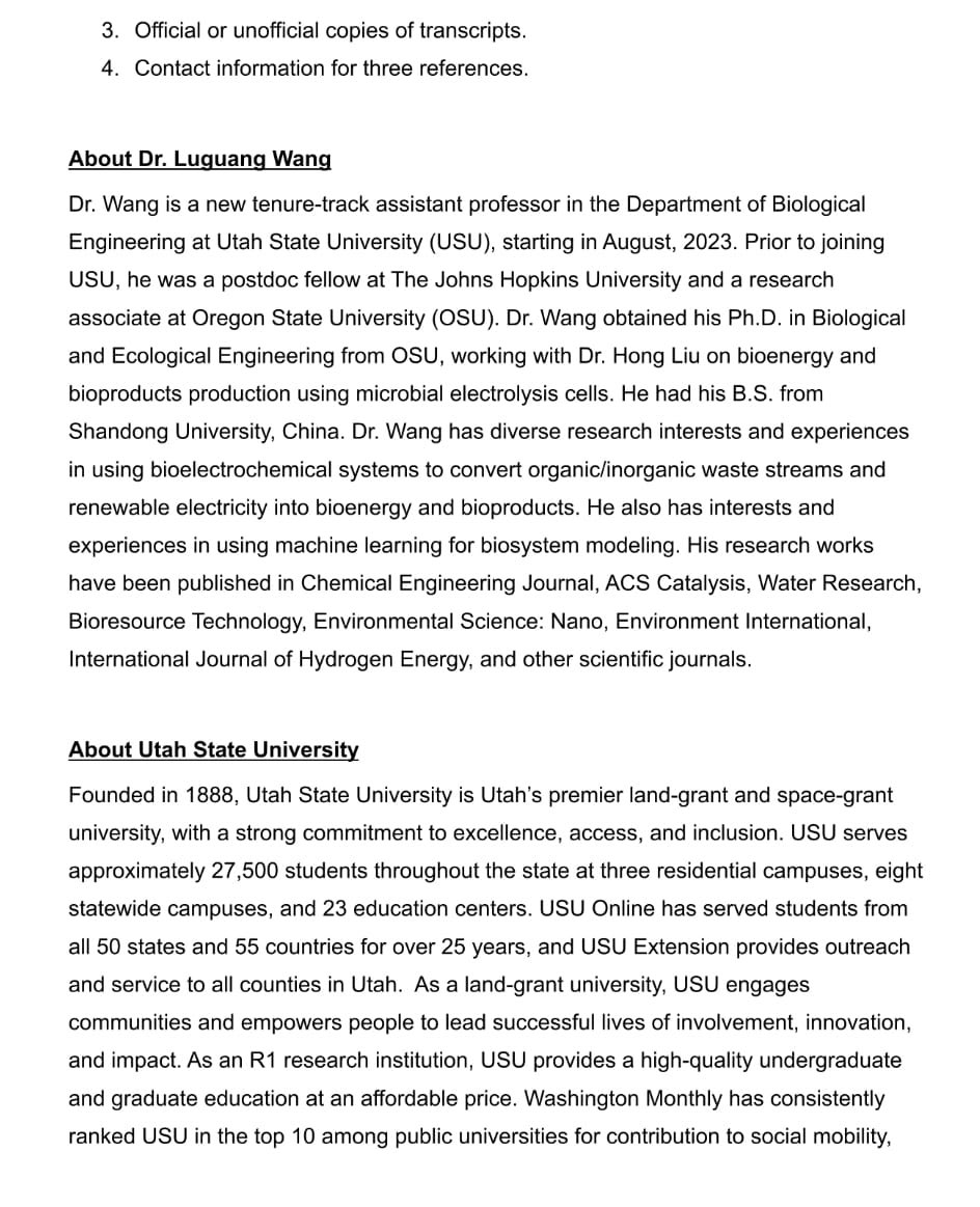 Fully funded Ph.D. Position is available in biological engineering at Utah State University. Check full details below 👇 
#PhD #Engineering #UtahStateUniversity
