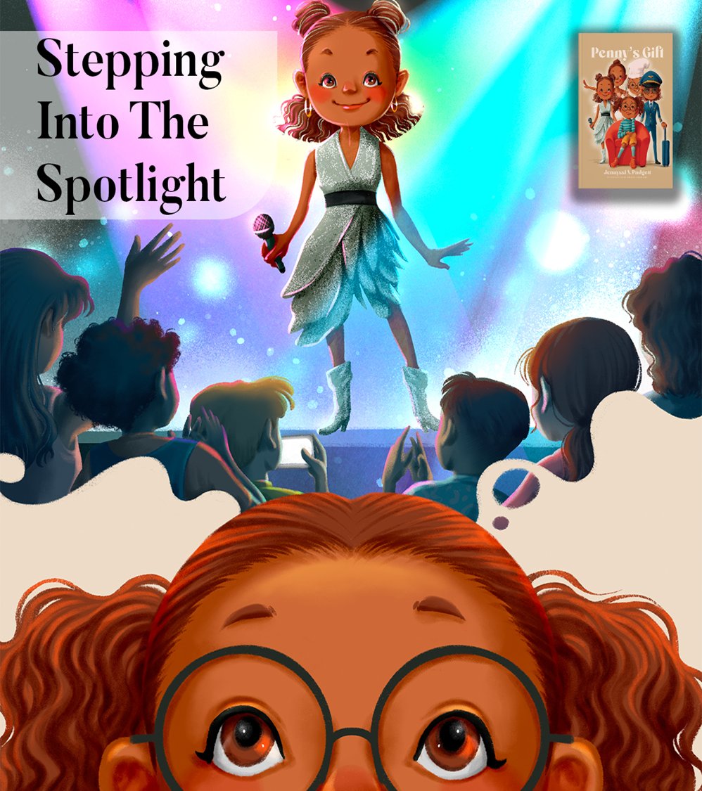 Penny's Imagined Spotlight and Endless Possibilities. Get your copy now: a.co/d/36udhRI #pennygift #perfectpennyseries #perfectpenny #UnleashYourGifts #NurtureYourTalent #EndlessPotential #BelieveAndAchieve #GrowYourGifts #acornstomightyoaks #limitlesslearning