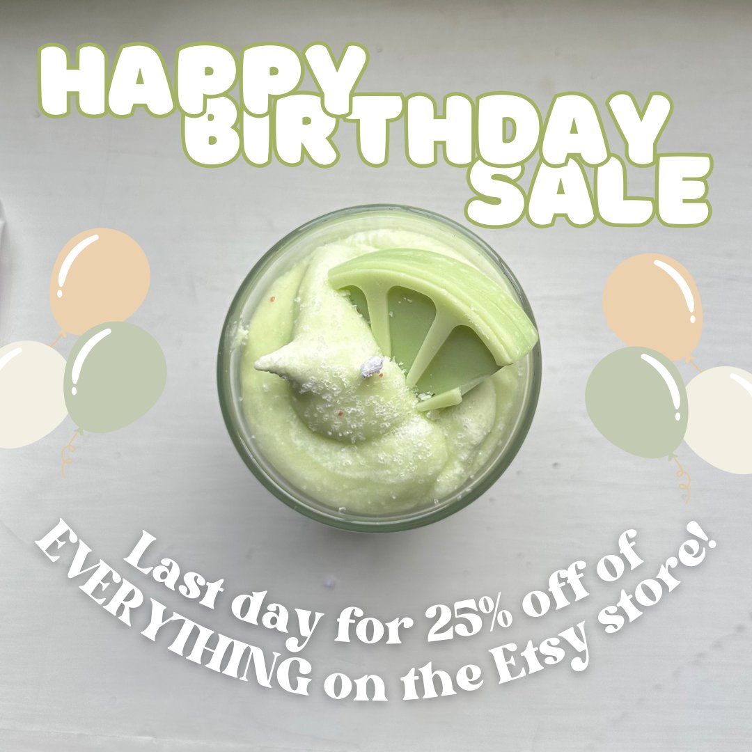 PrettyOKCandles's tweet photo. Last day to enjoy 25% off of every candle/wax melt on my Etsy shop!

https://t.co/TaP9jIZjig

#Etsy #stl #candles #wax #sale #discount #birthday #soy #crafts #handmade https://t.co/5b1S0qocBH