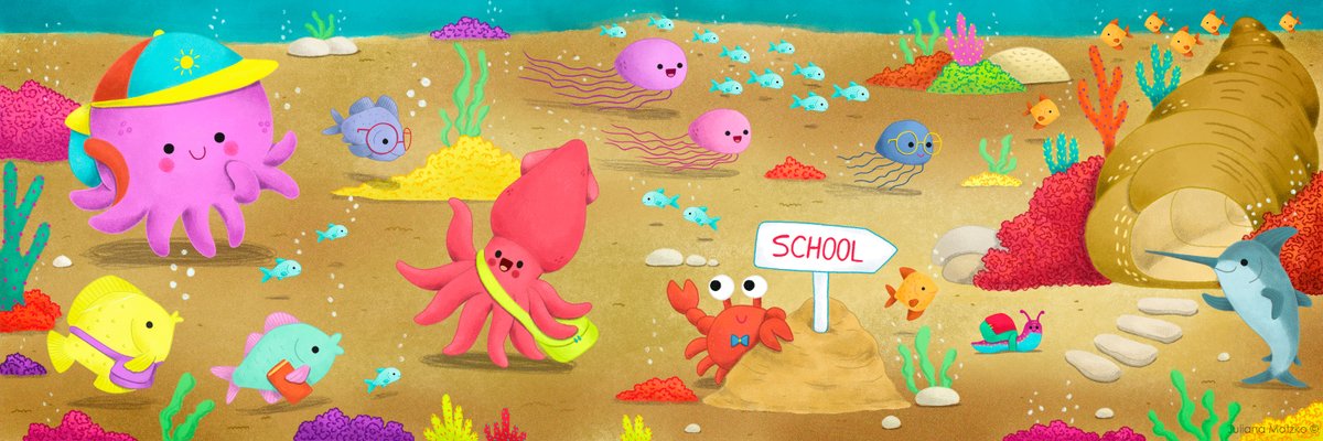 Back to the Sea School !

#BackToSchool #SeaSchool #SeaCreatures #SeaAnimals #School #ChildrenIllustration #ChildrensPublishing #Illustration #Illustrator #Art #Artist #JulianaMotzko