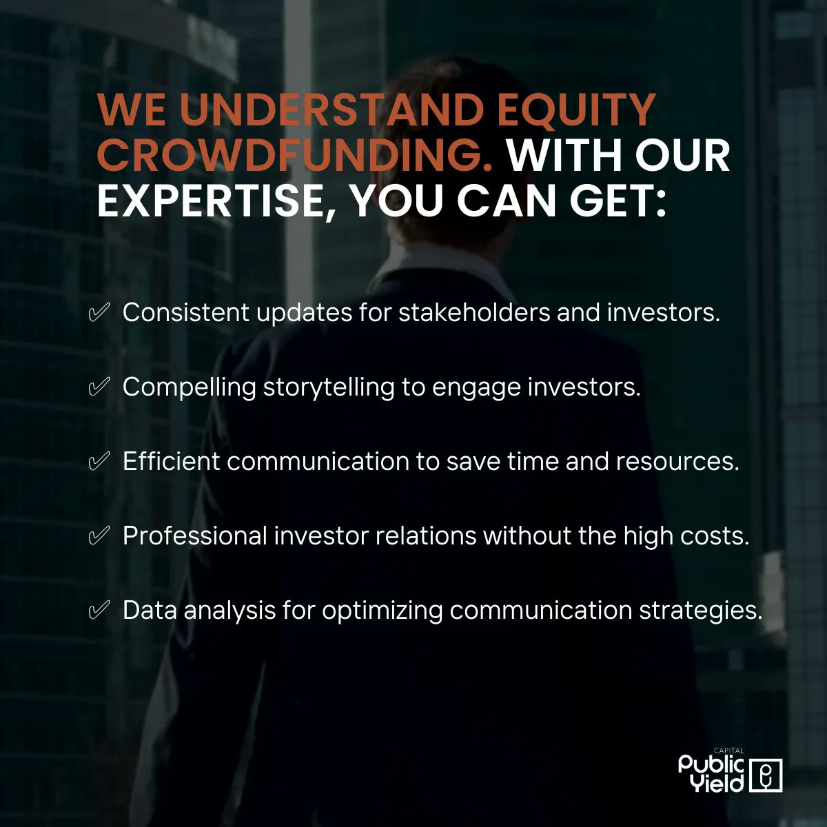 🚀 Looking to excel in equity crowdfunding? Our expertise in the field can help you achieve your fundraising goals. Discover how our comprehensive services can support your equity crowdfunding campaign. #EquityCrowdfunding #Fundraising