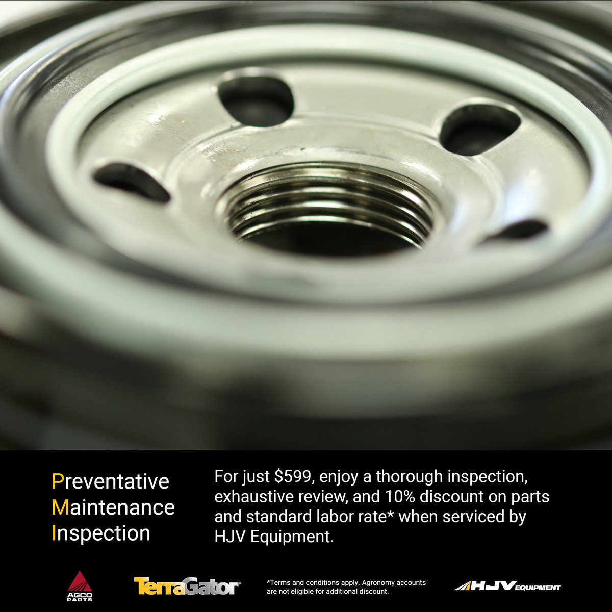 HjvEquipment's tweet photo. It's #TerraGatorThursday! Ensure your #TerraGator's efficiency with HJV Equipment's PMI Program. Enjoy a comprehensive inspection, exhaustive review, and 10% off parts &amp; labor*. Book between June 1 - Dec 31. Learn more: https://t.co/6WzcXjidlL

*Terms apply. https://t.co/C4LqM9IawR