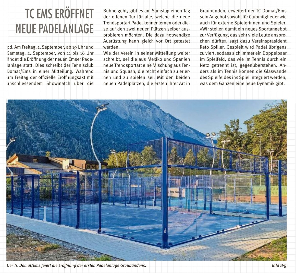 Tennisclub Domat/Ems (@tcdomatems) on Twitter photo Freitag, 1.9. ab 1900 Uhr und Samstag, 2.9. ab 1100 Uhr. <a href="/suedostschweiz/">Südostschweiz</a> <a href="/Graubunden/">Graubünden</a> <a href="/PadelSwiss/">Padel Swiss</a> <a href="/swiss_tennis/">Swiss Tennis</a> Freitag, 1.9. ab 1900 Uhr und Samstag, 2.9. ab 1100 Uhr. <a href="/suedostschweiz/">Südostschweiz</a> <a href="/Graubunden/">Graubünden</a> <a href="/PadelSwiss/">Padel Swiss</a> <a href="/swiss_tennis/">Swiss Tennis</a>