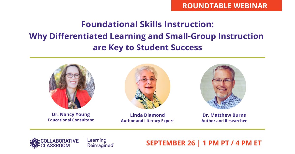 Collab Classroom (@collabclassroom) on Twitter photo Join us on 9/26 to learn about the benefits of employing differentiated instruction in promoting educational equity and addressing the unique needs of each student. Hear from <a href="/lindajdiamond/">Linda Diamond</a>, <a href="/NancyYoung_/">Nancy Young Ed.D.</a>, <a href="/burnsmk1/">Matthew Burns</a> and others. Register now: collabclass.link/3Z15u0o Join us on 9/26 to learn about the benefits of employing differentiated instruction in promoting educational equity and addressing the unique needs of each student. Hear from <a href="/lindajdiamond/">Linda Diamond</a>, <a href="/NancyYoung_/">Nancy Young Ed.D.</a>, <a href="/burnsmk1/">Matthew Burns</a> and others. Register now: collabclass.link/3Z15u0o