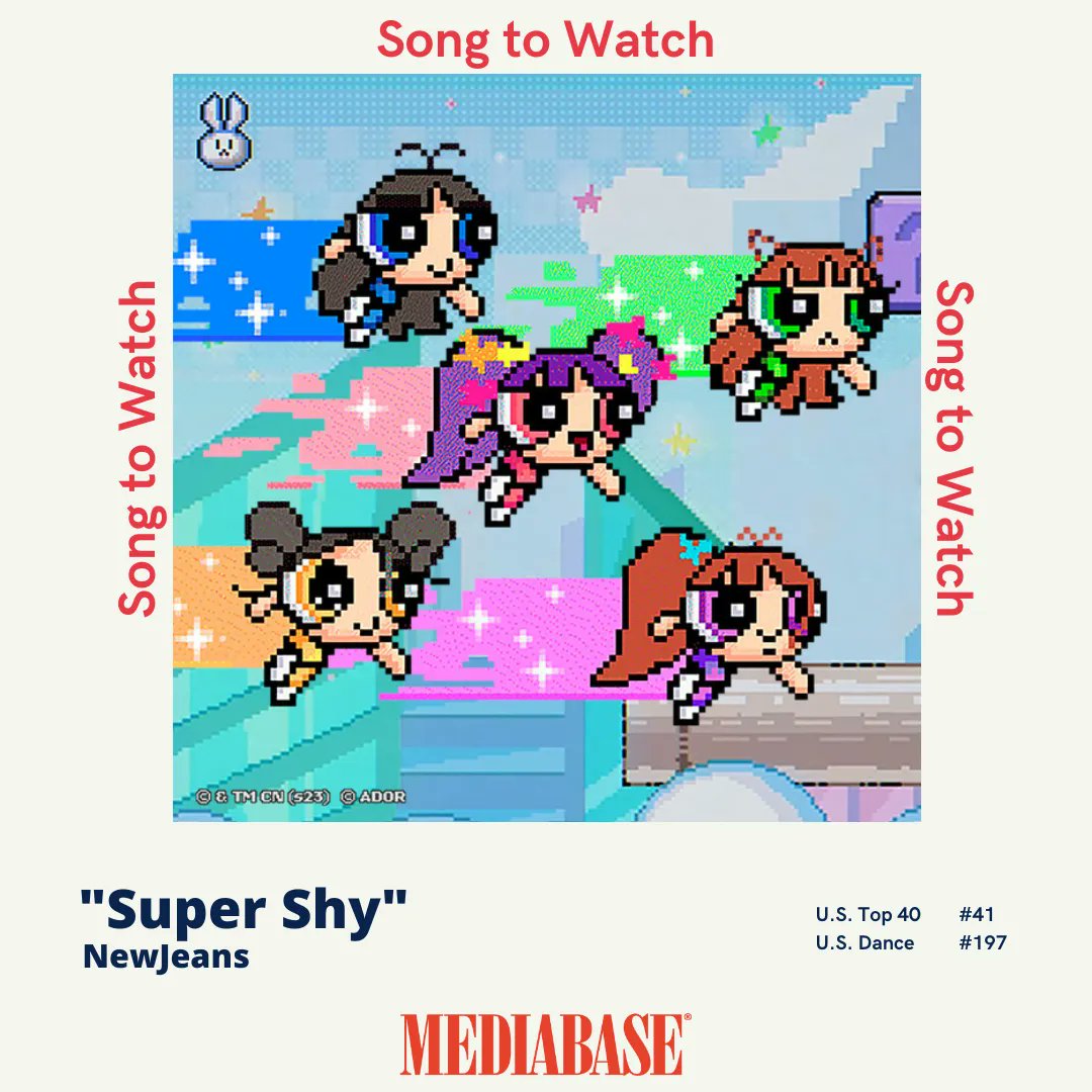 MediabaseCharts's tweet photo. The Mediabase Song to Watch of the Week is "Super Shy" by @NewJeans_ADOR. The song is currently rising on the Mediabase U.S. Top 40 and U.S. Dance Charts.
#Mediabase #SongToWatch #RadioAirplay https://t.co/3GJjp0rqeO