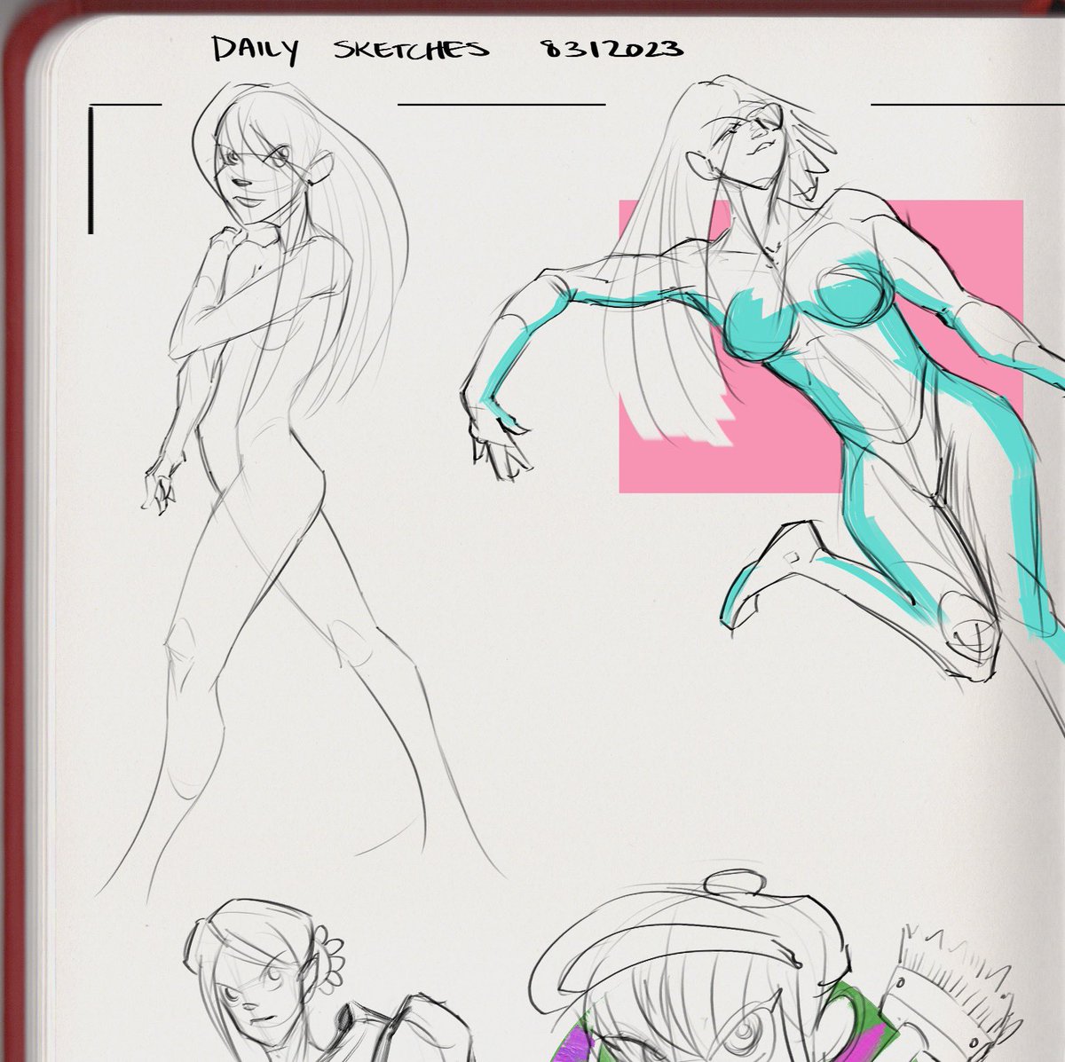 Modojo2's tweet image. Daily sketches from imagination 083123 #art #study #krita