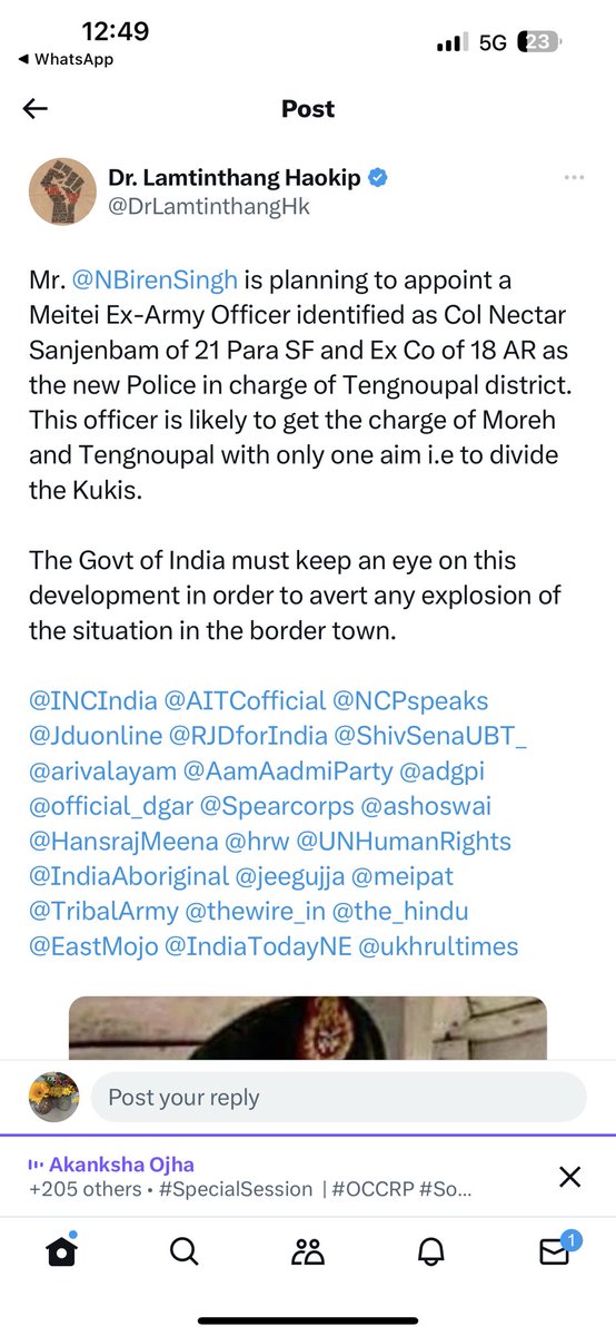 Yet another instance of doxxing targeting Indian army officers has occurred. These wrongdoers have a history of such actions without facing consequences, and now they have struck once more. It is crucial for authorities, including <a href="/Spearcorps/">SpearCorps.IndianArmy</a> and <a href="/official_dgar/">The Assam Rifles</a>, to take decisive
