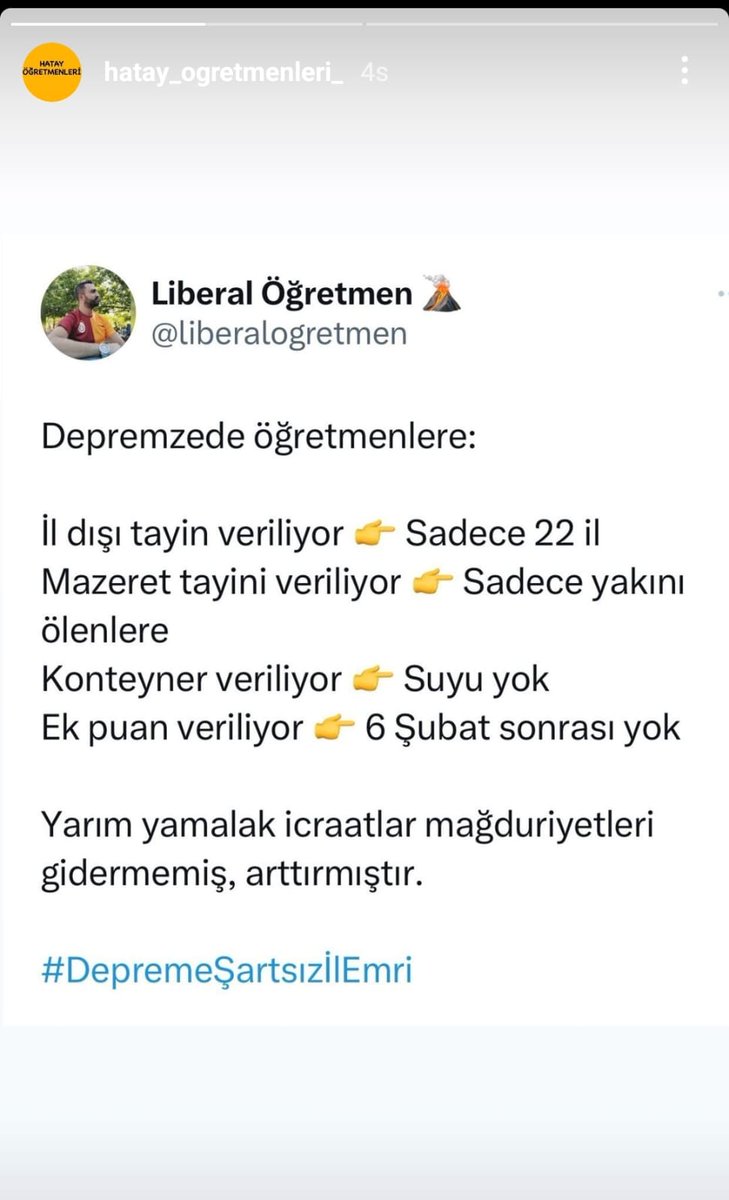 Tüm zorluklara sabrettik geldik süreç sonuna. Müjdeli haber bekliyoruz #AfeteŞartsızİlEmri gereklidir.

<a href="/Yusuf__Tekin/">Yusuf Tekin</a> 
<a href="/ogretmenlersyfs/">Öğretmenler Sayfası</a> 
<a href="/sorogretmenim/">Sor Öğretmenim</a> 
<a href="/memurlarnet/">MemurlarNet</a>