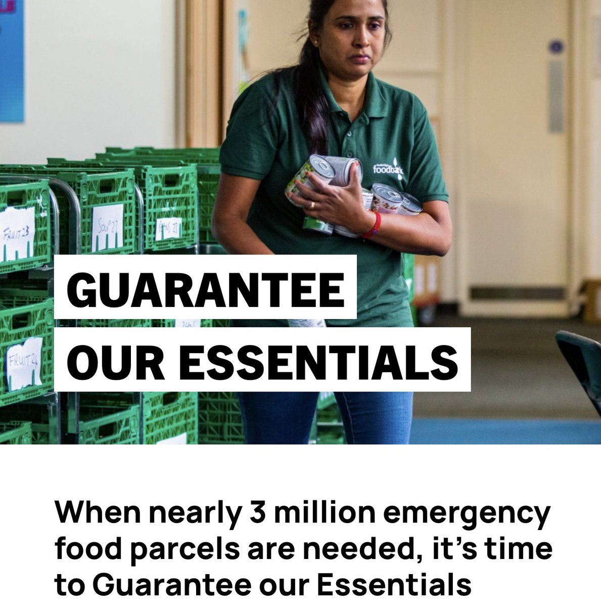 We are joining the Trussell Trust and other leading charities to call for an “Essentials Guarantee”, a new law to make sure Universal Credit’s basic rate is always at least enough for people to afford the essentials. #GuaranteeOurEssentials Please sign!

action.trusselltrust.org/nearly-3-milli…