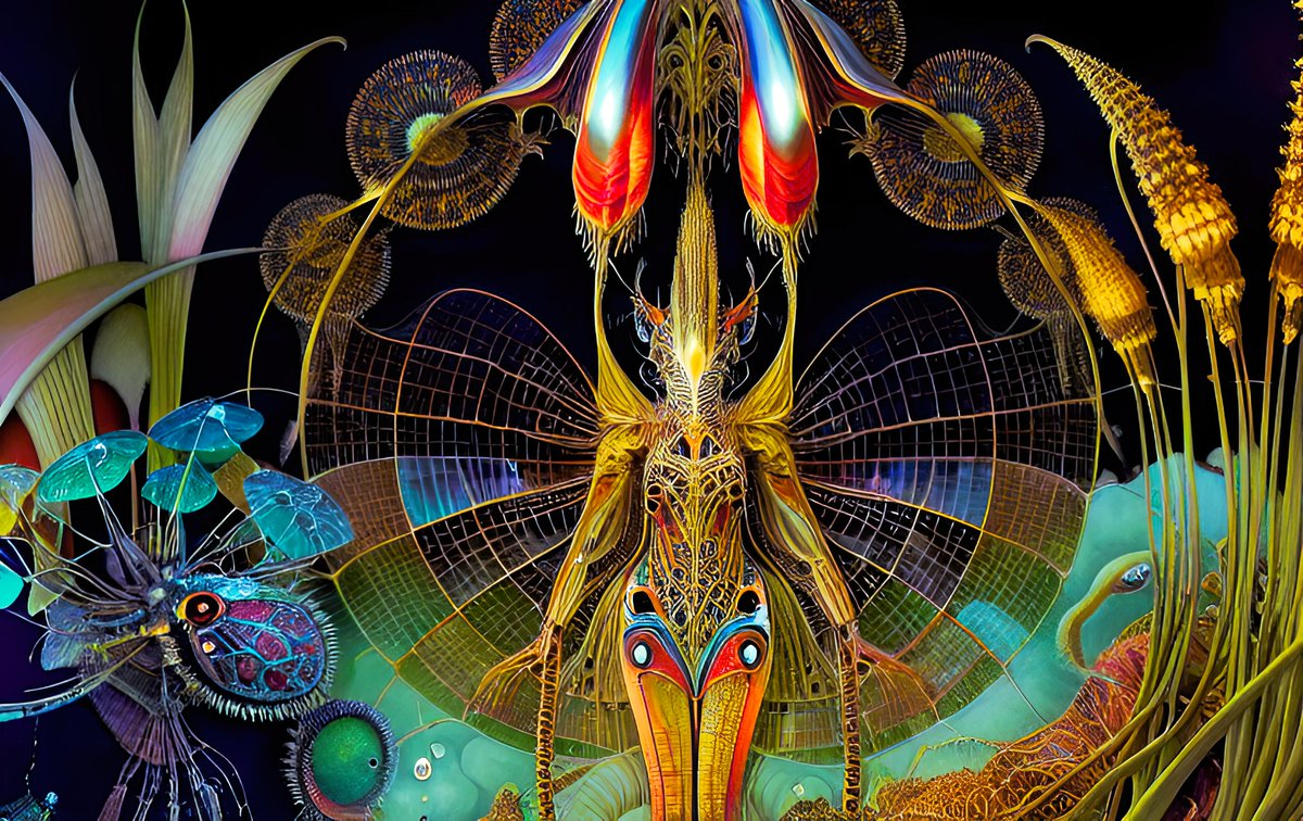 xalieri's tweet photo. On a smaller scale. Set 1, 3 of 3

#WeeFolk #Microdrama #SmallSpaces #InsectoidFantasies #ApologiesTo #ErnstHaeckel #WeirdArt #PsychologicalLandscape #ImSureItMustMeanSomething

#DarkArts #DigitalArt #AIAssistedArt #AIArt #WomboDream #StableDiffusion https://t.co/JadCPGyQp2