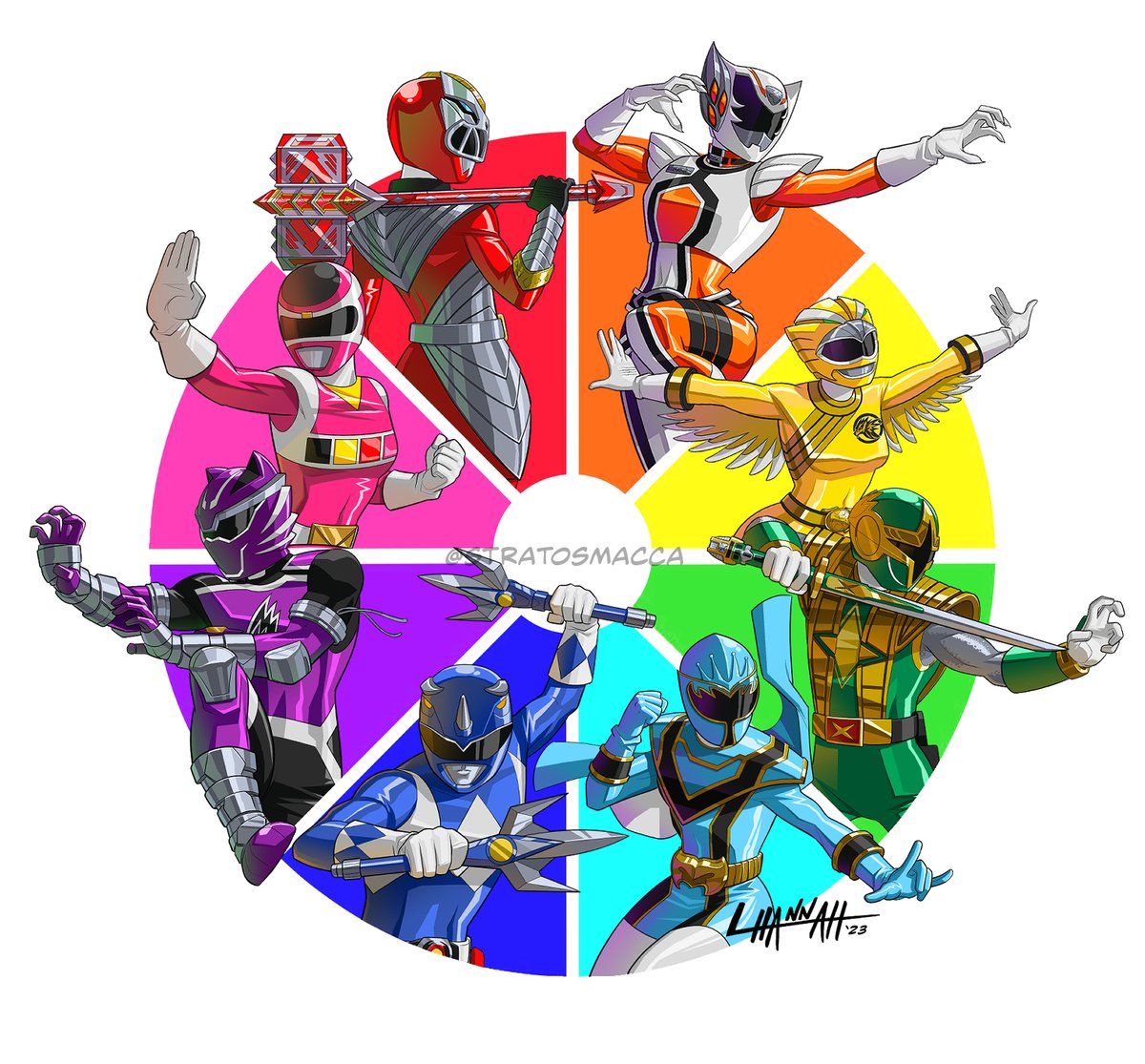 My #PowerRangers Color Wheel challenge... ORANGE = Kat! She may have only briefly been a Ranger, but man, this suit is 🤌🤌 and I've always wanted to draw it. This wraps up #PowerMonth 2023! Thanks SO much for the support and suggestions! ⚡️ #PowerRangers30 #SPD