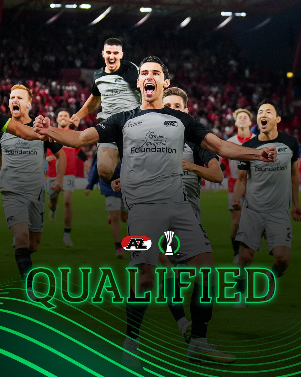 AZAlkmaar's tweet photo. Groupstage #UECL it is! 🫡

#AZ #braaz | @europacnfleague https://t.co/VIzveWn1x5