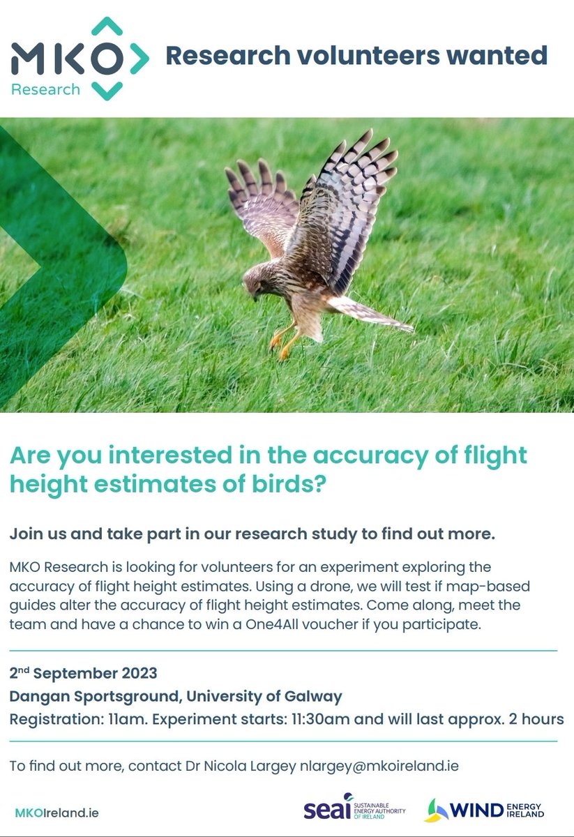 If you are in Galway this Saturday volunteers are needed for the following research project. <a href="/uniofgalway/">Ollscoil na Gaillimhe | University of Galway</a> <a href="/mkoresearch/">MKO Research</a>