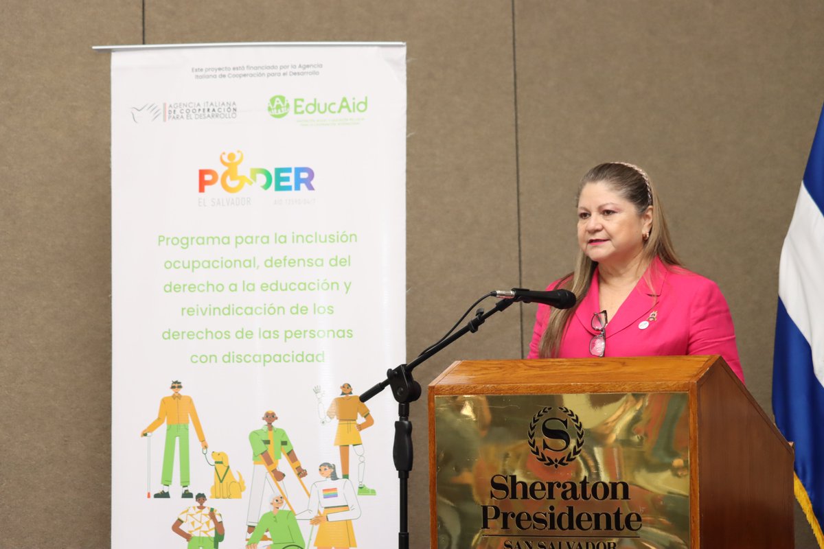 PDDHElSalvador's tweet photo. En representación de #ProcuradoraDDHH @RaqueldeGuevara, la #AdjuntaDESC Yanira Díaz participó del lanzamiento de la Mesa de Personas Expertas de Derechos de Personas con Discapacidad #MEPEX, gracias a la gestión de #EducAid en coordinación con la Agencia Italiana de Cooperación. https://t.co/gnNaLcHg0T