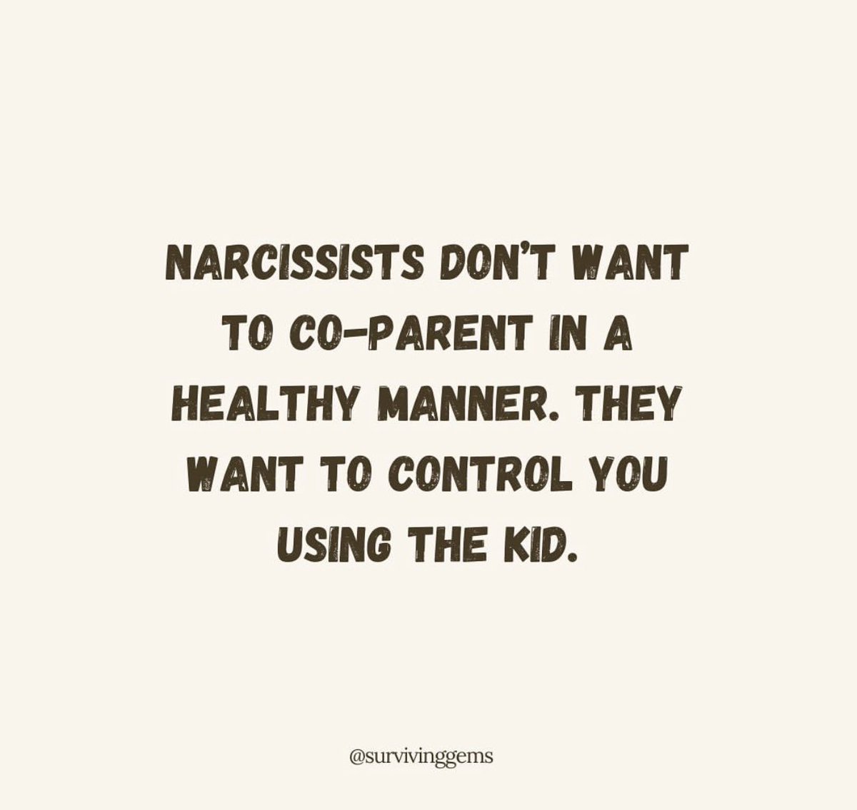 A #Narcissist is not afraid to manipulate or abuse their own child. #ParentalAlienation is #childabuse. Most alienators have a #PersonalityDisorder, but not all. Please don’t blame hardworking people who just want to #coparent in peace.